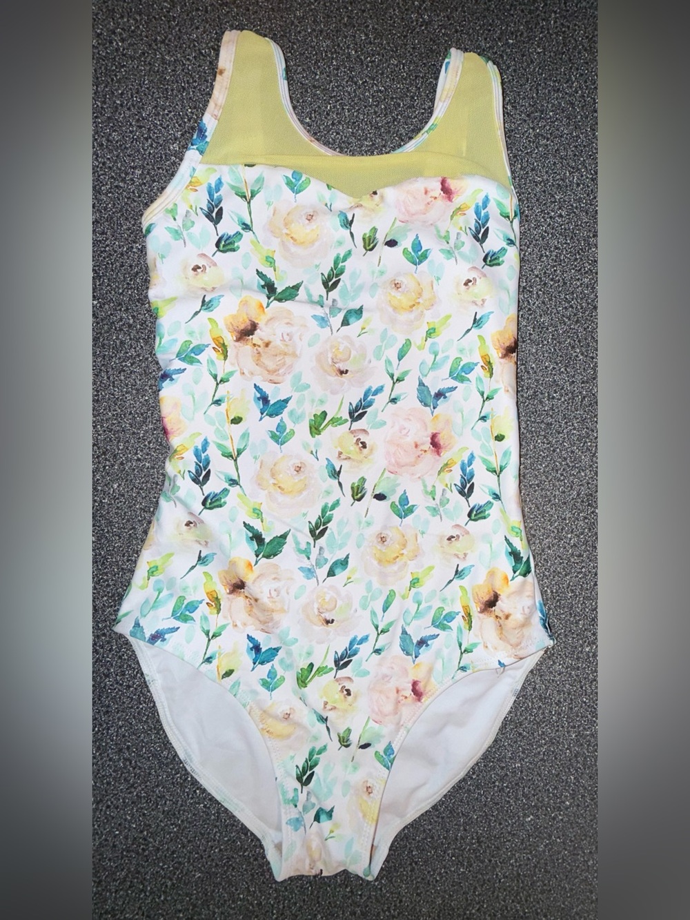 Chic Ballet Floral & White Dance Leotard Size Adult XS